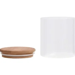 vidaXL Cocina Y Comedor-Tarros de almacenaje con tapa de bambú 6 unidades 600 ml