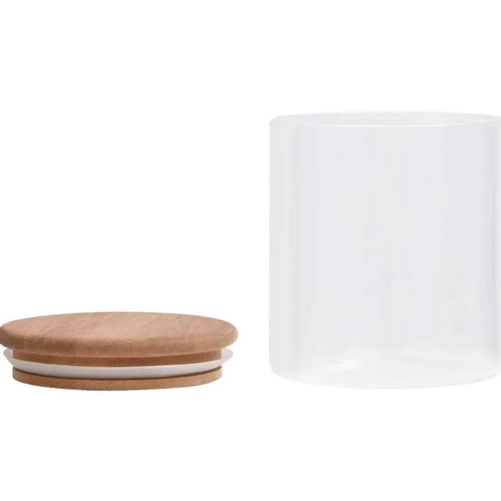 vidaXL Cocina Y Comedor-Tarros de almacenaje con tapa de bambú 6 unidades 600 ml