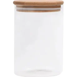 vidaXL Tarros de almacenaje con tapa de bambú 4 unidades 800 ml Discount