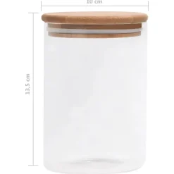 vidaXL Tarros de almacenaje con tapa de bambú 4 unidades 800 ml Discount