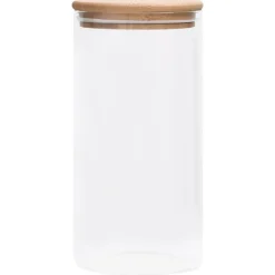 vidaXL Cocina Y Comedor-Tarros de almacenaje con tapa de bambú 4 unidades 1200 ml