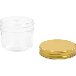vidaXL Cocina Y Comedor-Tarros de mermelada de vidrio tapa dorada 24 uds 110 ml