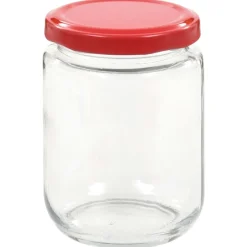 vidaXL Tarros de mermelada de vidrio con tapa roja 48 unidades 230 ml Rojo Best