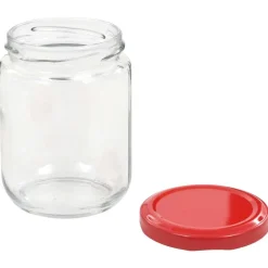 vidaXL Tarros de mermelada de vidrio con tapa roja 48 unidades 230 ml Rojo Best