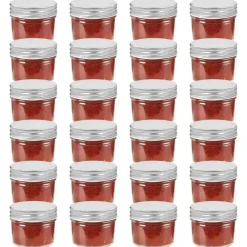 vidaXL Cocina Y Comedor-Tarros de mermelada de vidrio tapa plateada 24 uds 110 ml