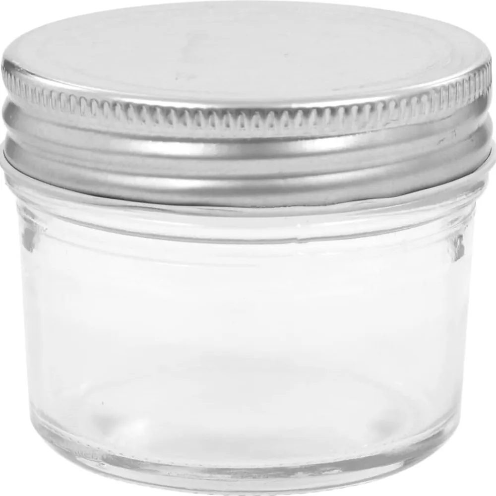 vidaXL Cocina Y Comedor-Tarros de mermelada de vidrio tapa plateada 24 uds 110 ml