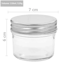 vidaXL Cocina Y Comedor-Tarros de mermelada de vidrio tapa plateada 24 uds 110 ml