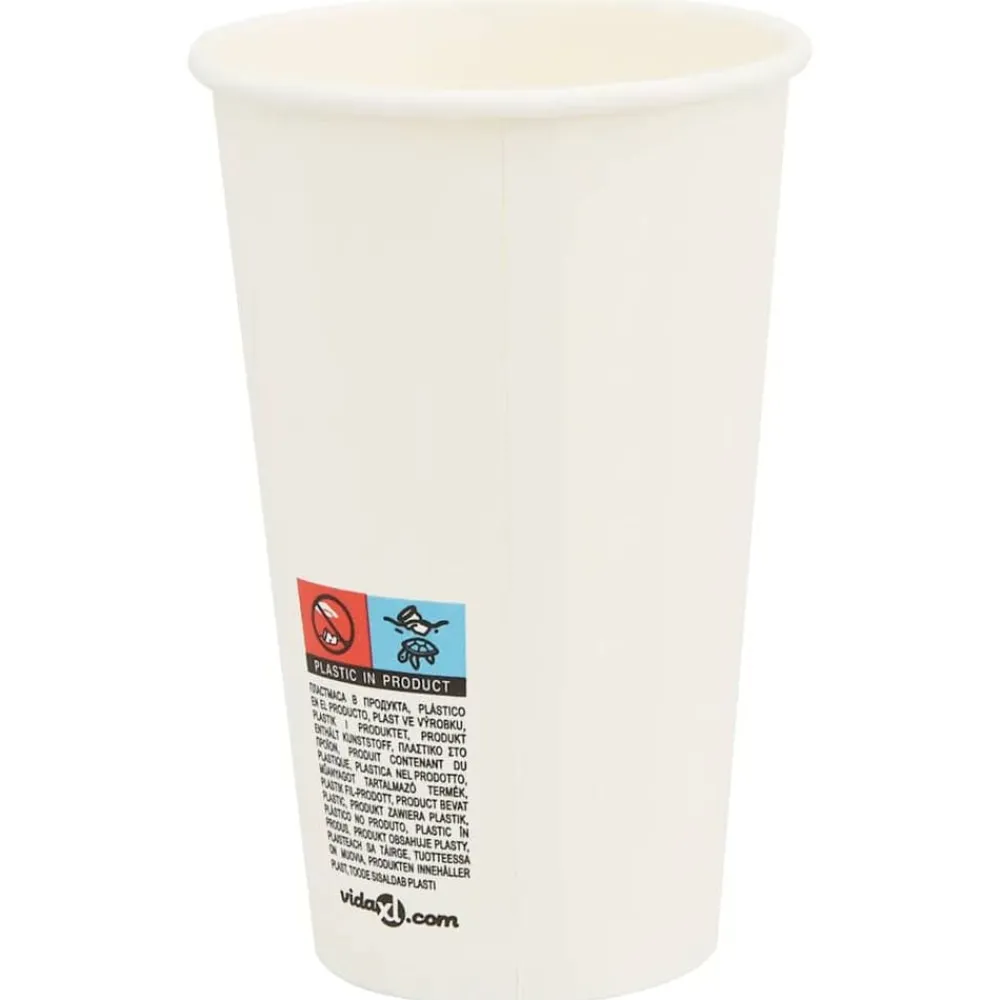 vidaXL Tazas de café de papel 1000 uds 16oz 400ml blanco Sale