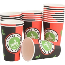 vidaXL Restauración-Tazas de café de papel 1000 uds 16oz 400ml rojo y negro