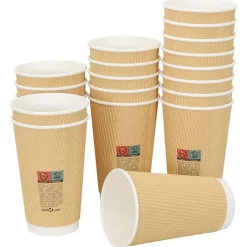 vidaXL Restauración-Tazas de café de papel 500 uds 16oz 400ml marrón