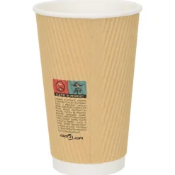 vidaXL Restauración-Tazas de café de papel 500 uds 16oz 400ml marrón