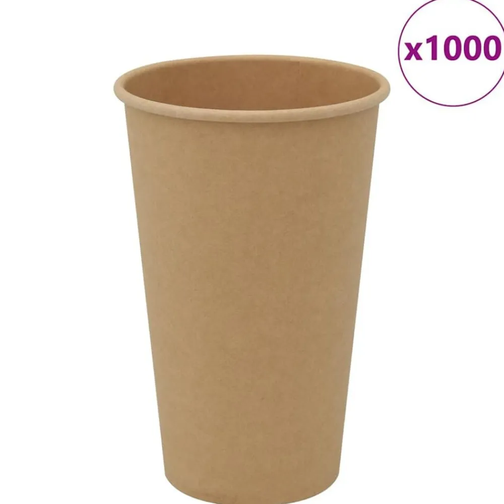 vidaXL Tazas de café de papel 1000 uds 16oz 400ml marrón Online