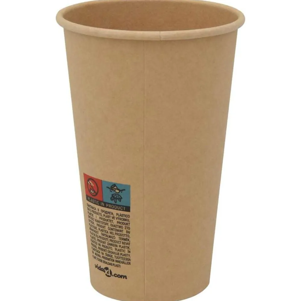vidaXL Tazas de café de papel 1000 uds 16oz 400ml marrón Online