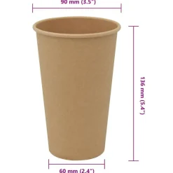 vidaXL Tazas de café de papel 1000 uds 16oz 400ml marrón Online