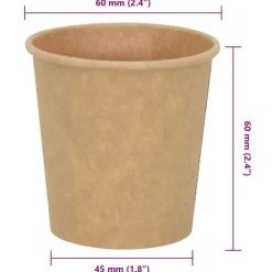 vidaXL Restauración-Tazas de café de papel 1000 uds 4oz 100ml marrón