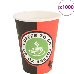 vidaXL Restauración-Tazas de café de papel 1000 uds 12oz 300ml rojo y negro