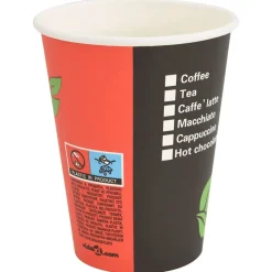 vidaXL Restauración-Tazas de café de papel 1000 uds 12oz 300ml rojo y negro
