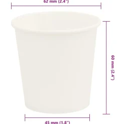 vidaXL Restauración-Tazas de café de papel 1000 uds 4oz 100ml blanco