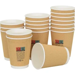 vidaXL Tazas de café de papel 500 uds 12oz 300ml marrón Hot
