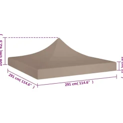 vidaXL Techo de carpa para celebraciones 3x3 m 270 g/m² Taupé Hot