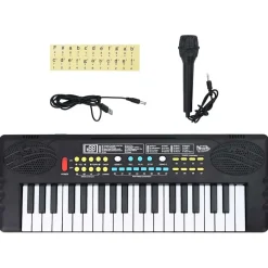 vidaXL Arte Y Ocio-Teclado eléctrico de piano 37 teclas con micrófono para niños