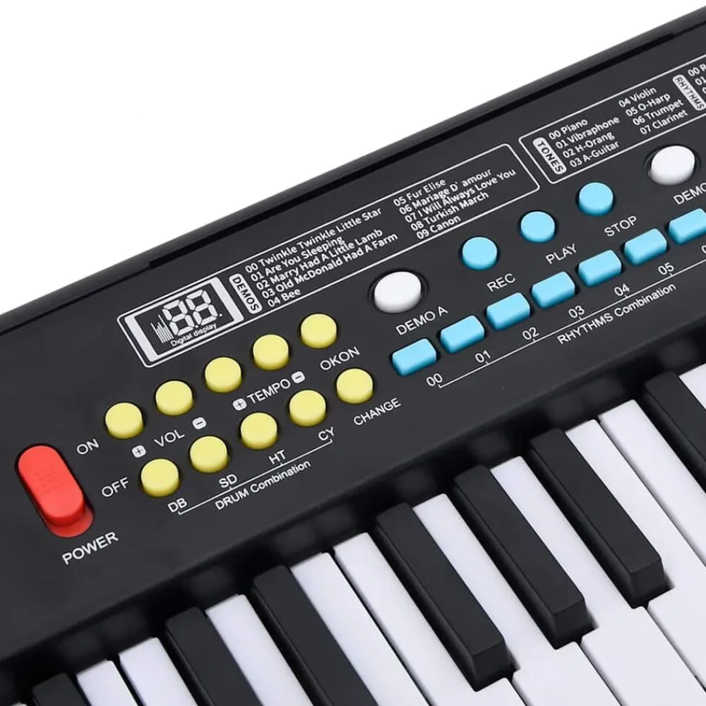 vidaXL Arte Y Ocio-Teclado eléctrico de piano 37 teclas con micrófono para niños