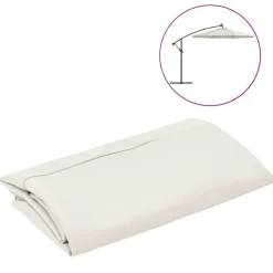 vidaXL Jardín-Tela de repuesto para sombrilla voladiza blanca 300 cm