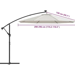 vidaXL Jardín-Tela de repuesto para sombrilla voladiza blanca 300 cm