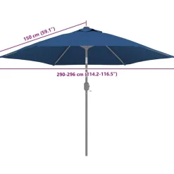 vidaXL Jardín-Tela de repuesto para sombrilla azul azure 300 cm