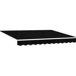 vidaXL Tela de Repuesto para Toldos 3 x 2,5 m Poliéster Negro Clearance