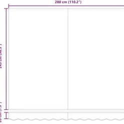 vidaXL Tela de Repuesto para Toldos 3 x 2,5 m Poliéster Negro Clearance