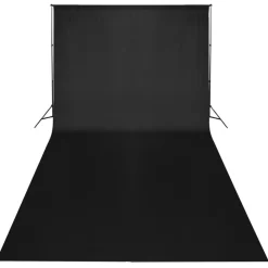 vidaXL Telón de fondo sin soporte algodón 300x300 cm Negro Best
