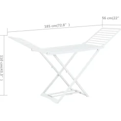 vidaXL Tendedero plegable de plástico blanco Sale
