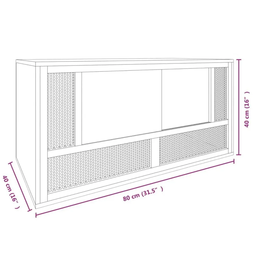 vidaXL Productos Para Mascotas-Terrario de madera contrachapada 80x40x40 cm