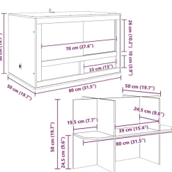 vidaXL Productos Para Mascotas-Terrario Marrón 80 x 50 x 100 cm OSB