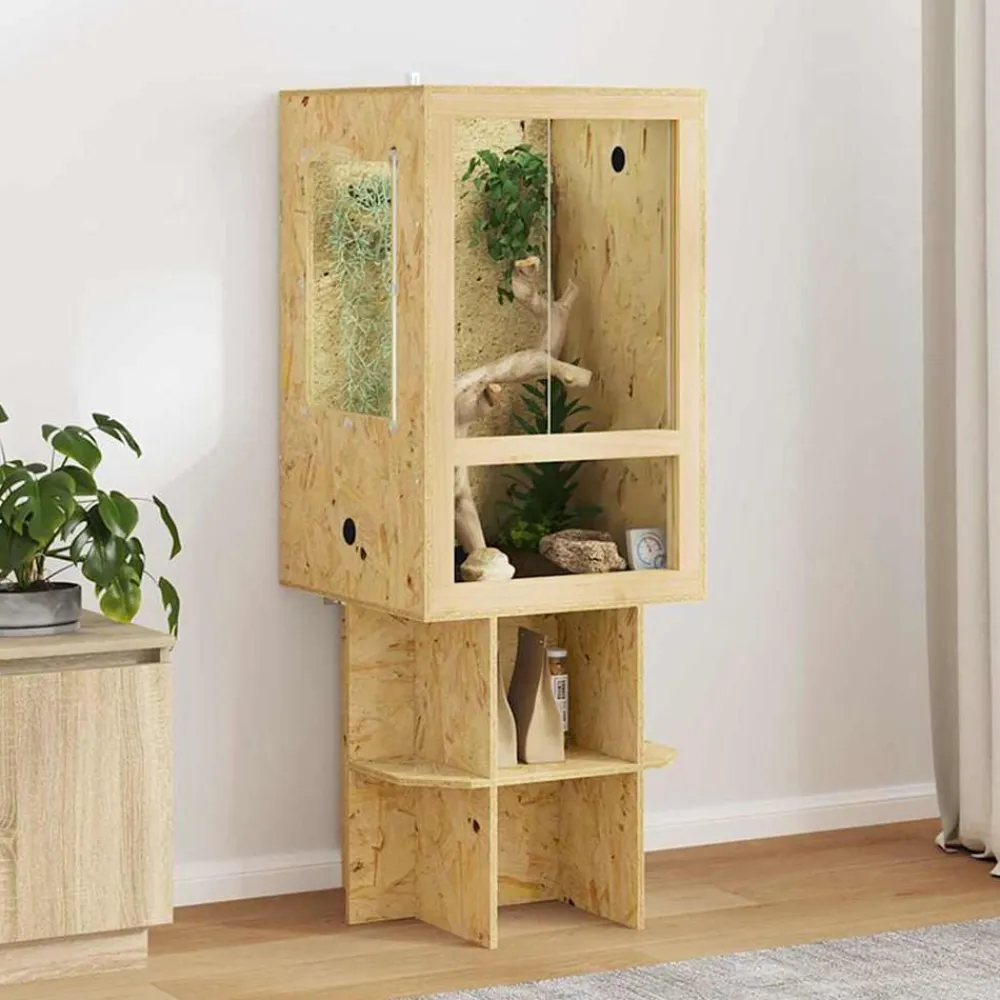 vidaXL Terrario Marrón 50 x 50 x 130 cm OSB Online