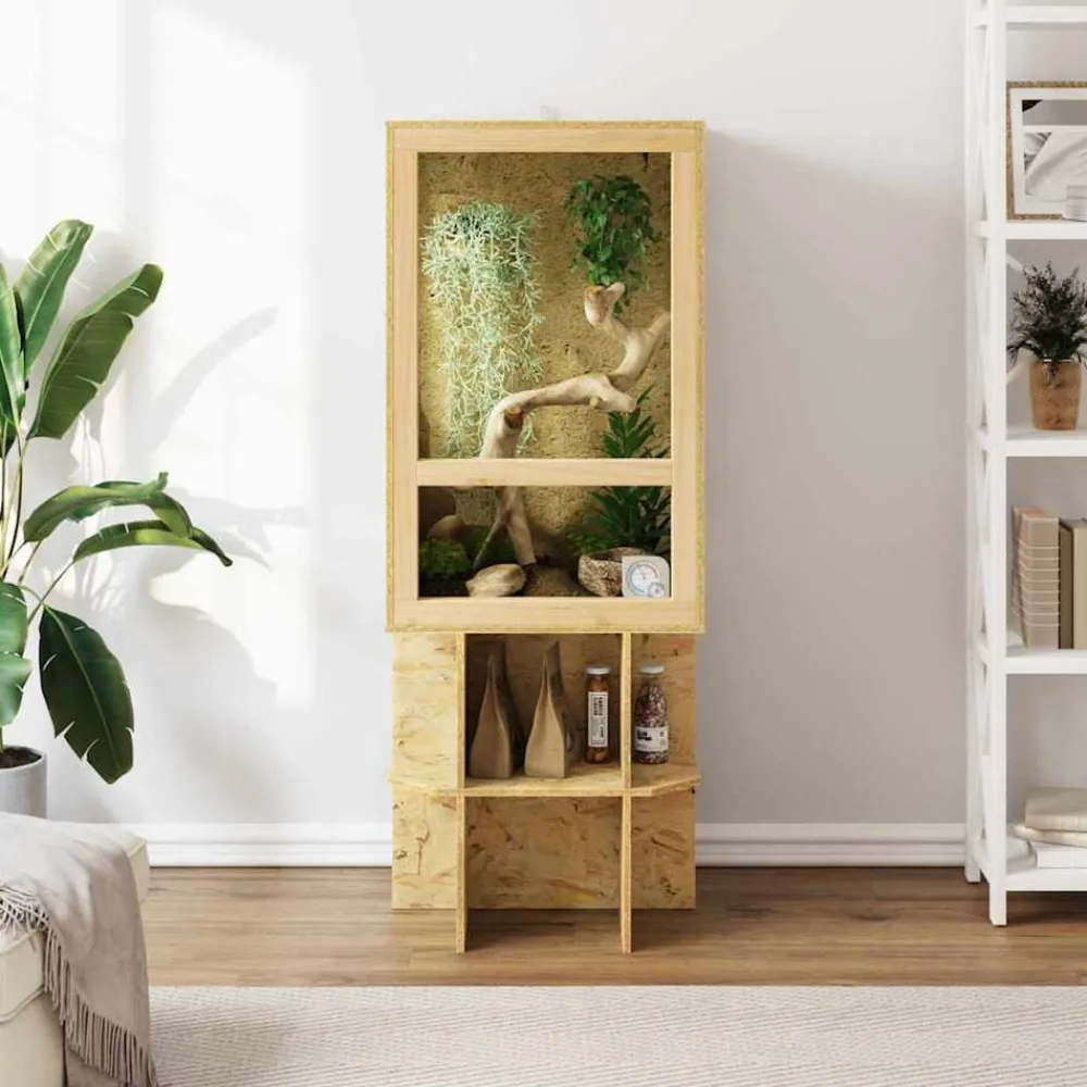 vidaXL Terrario Marrón 50 x 50 x 130 cm OSB Online