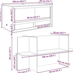 vidaXL Productos Para Mascotas-Terrario Marrón 100 x 50 x 100 cm OSB