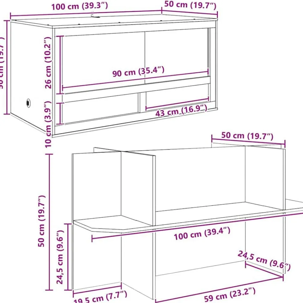 vidaXL Productos Para Mascotas-Terrario Marrón 100 x 50 x 100 cm OSB