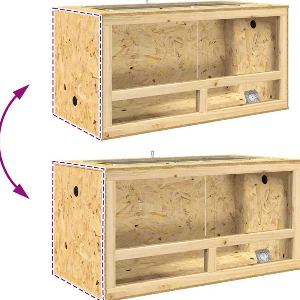 vidaXL Productos Para Mascotas-Terrario Marrón 100 x 50 x 100 cm OSB