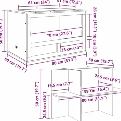 vidaXL Terrario Marrón 80 x 50 x 100 cm OSB Sale