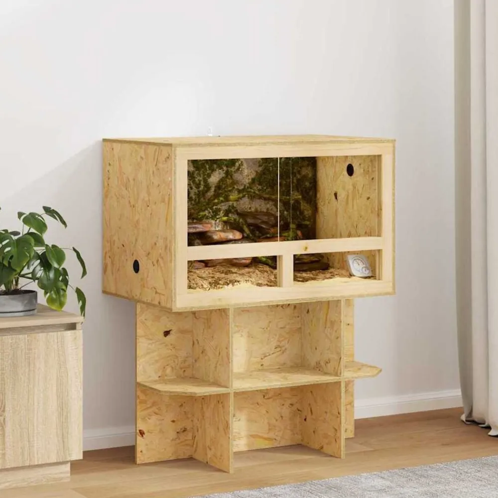 vidaXL Terrario Marrón 80 x 50 x 50 cm OSB Discount