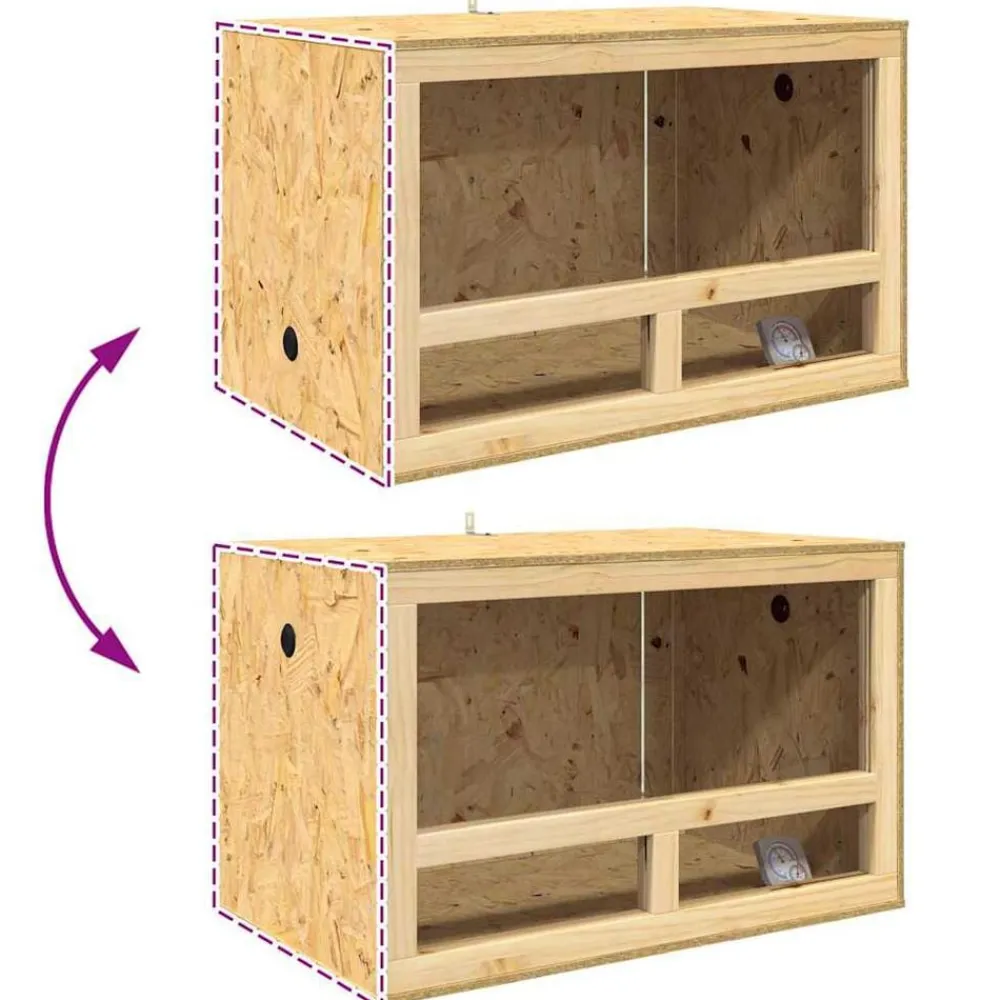 vidaXL Terrario Marrón 80 x 50 x 50 cm OSB Discount