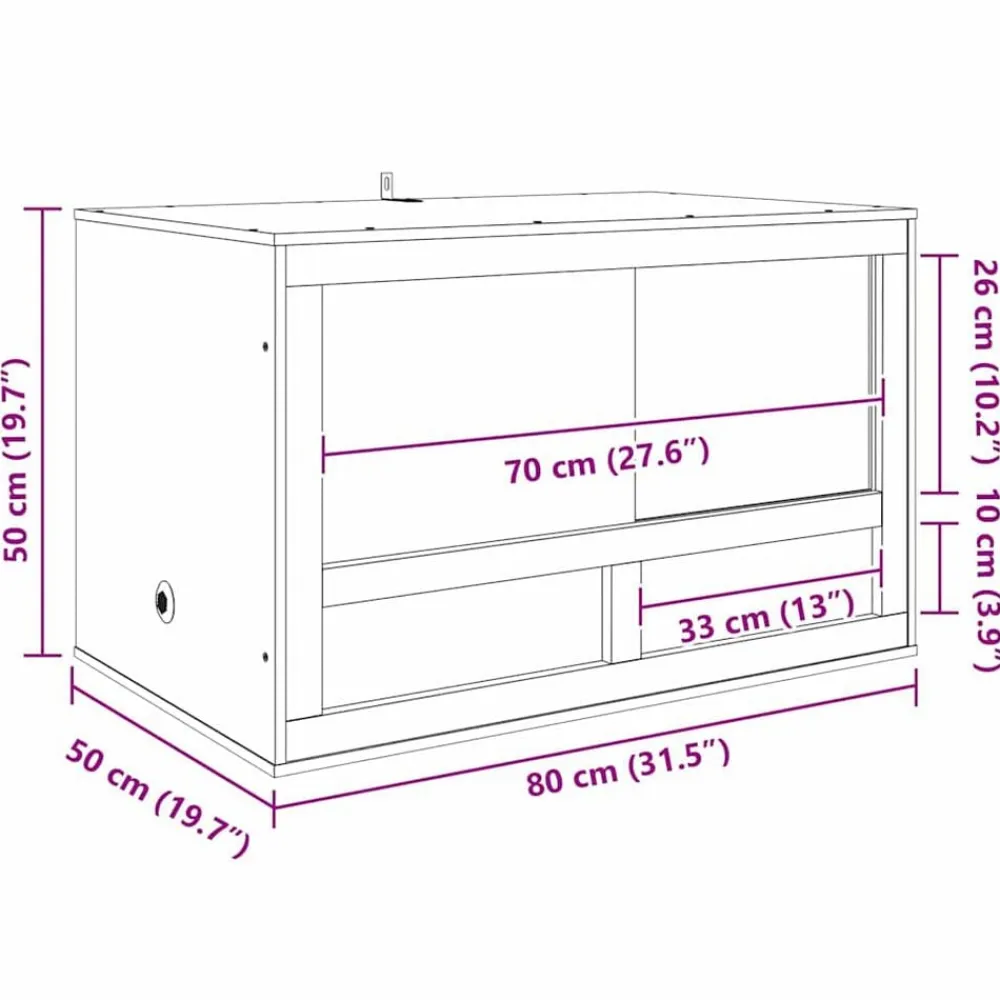 vidaXL Terrario Marrón 80 x 50 x 50 cm OSB Discount
