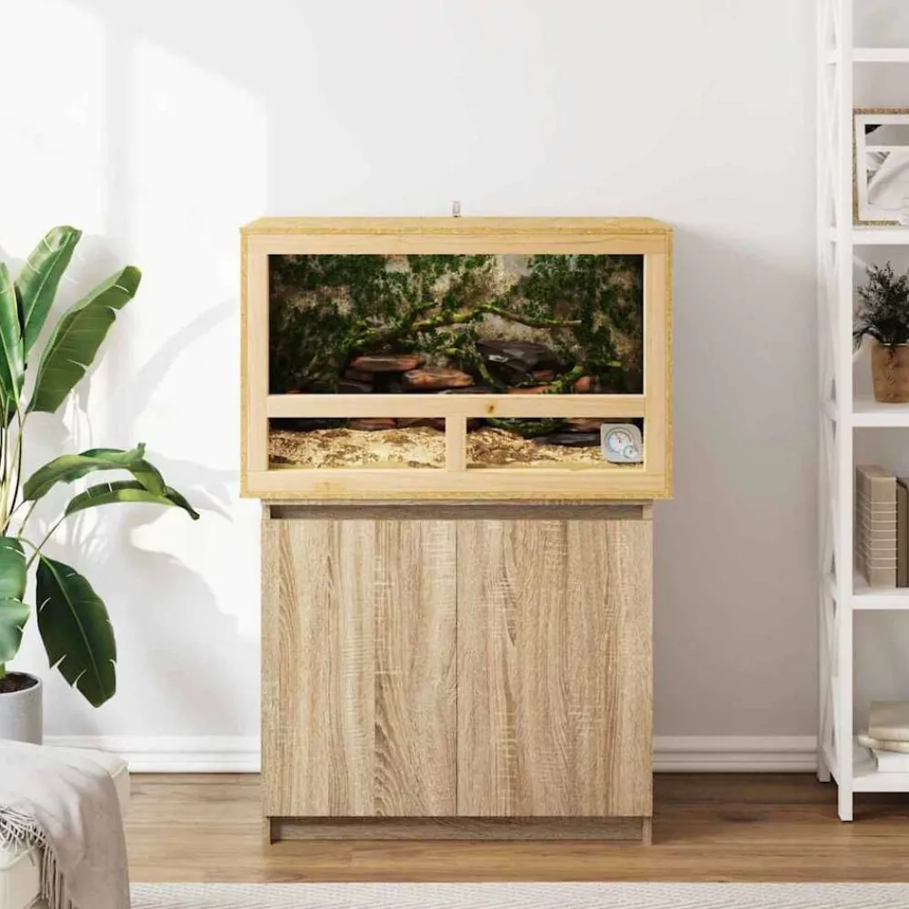 vidaXL Terrario Marrón 80 x 50 x 50 cm OSB Discount