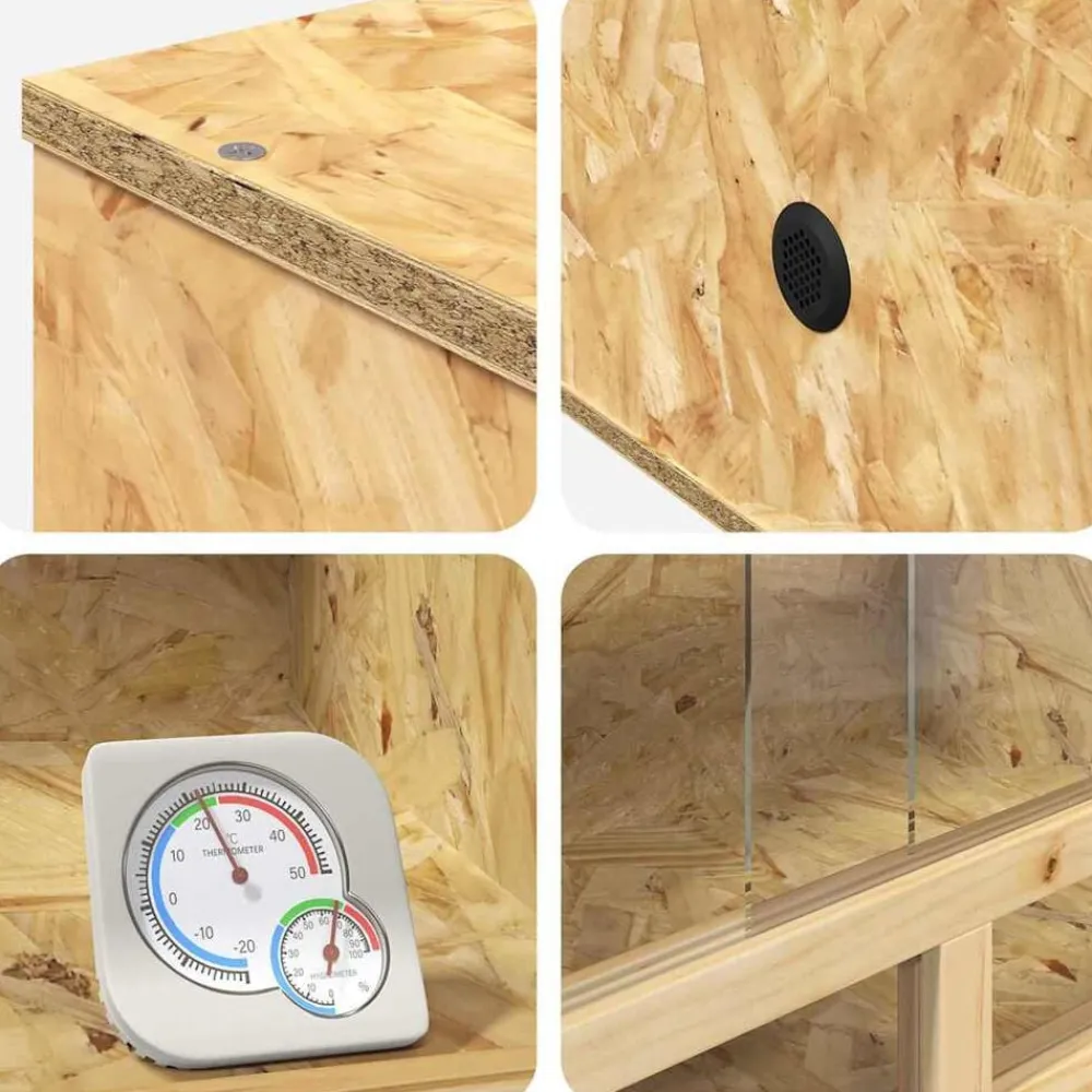 vidaXL Terrario Marrón 80 x 50 x 50 cm OSB Discount
