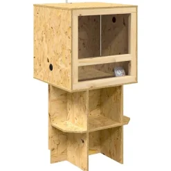 vidaXL Productos Para Mascotas-Terrario Marrón 50 x 50 x 100 cm OSB