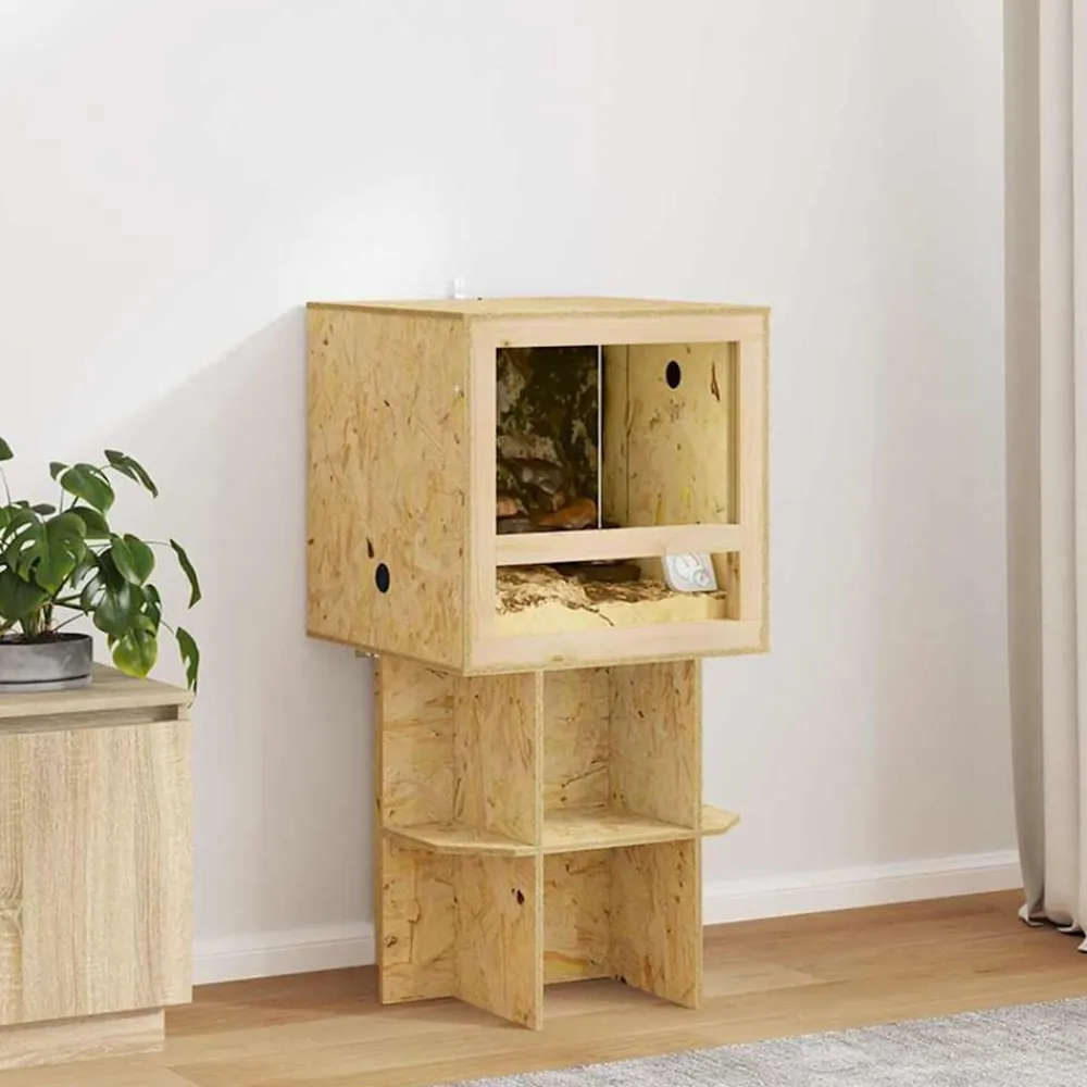 vidaXL Productos Para Mascotas-Terrario Marrón 50 x 50 x 100 cm OSB