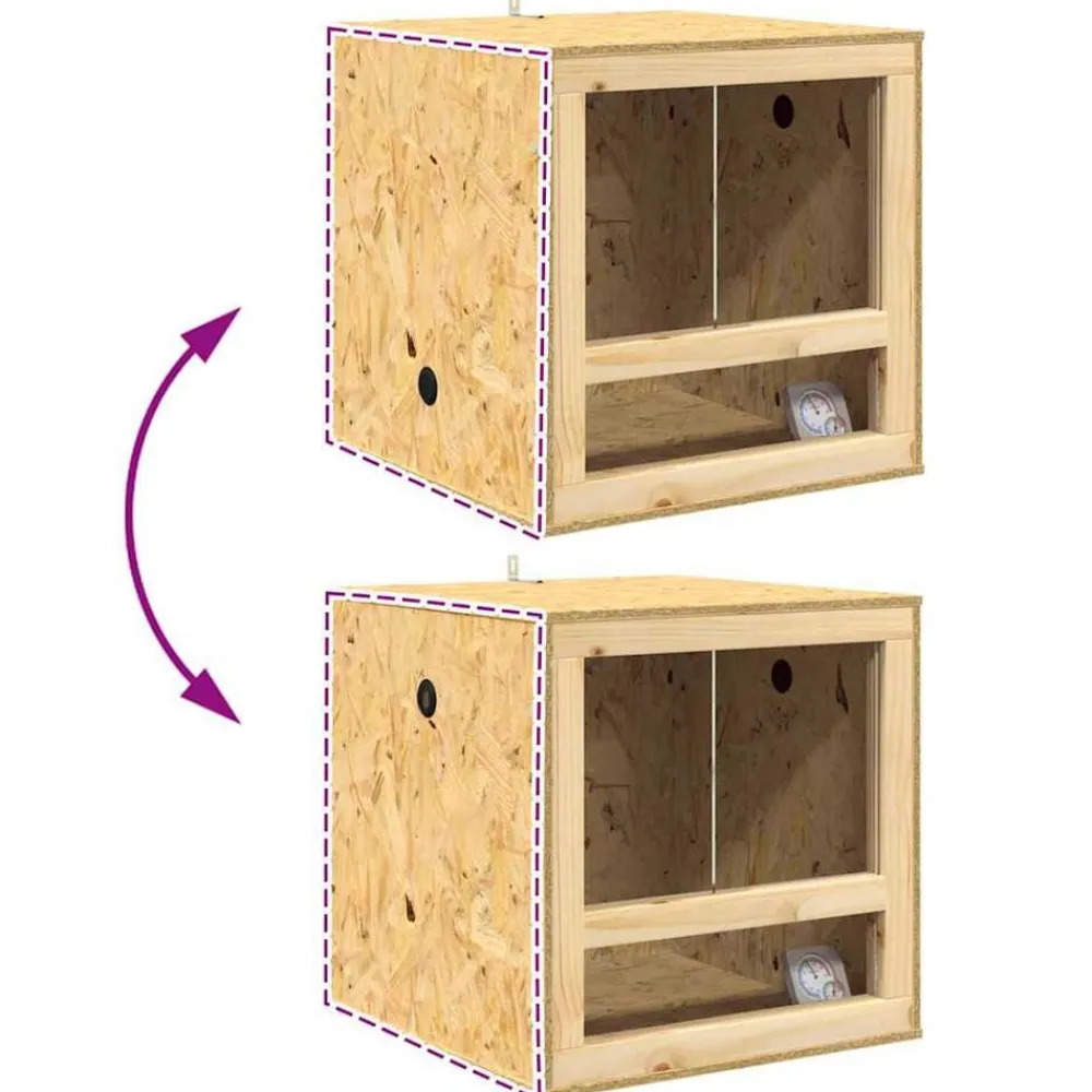 vidaXL Productos Para Mascotas-Terrario Marrón 50 x 50 x 100 cm OSB