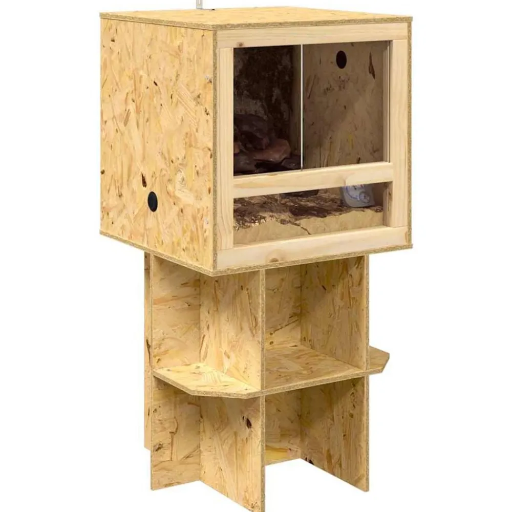 vidaXL Productos Para Mascotas-Terrario Marrón 50 x 50 x 100 cm OSB